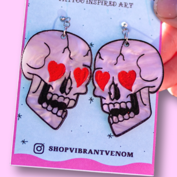 Heart Skelly Earrings