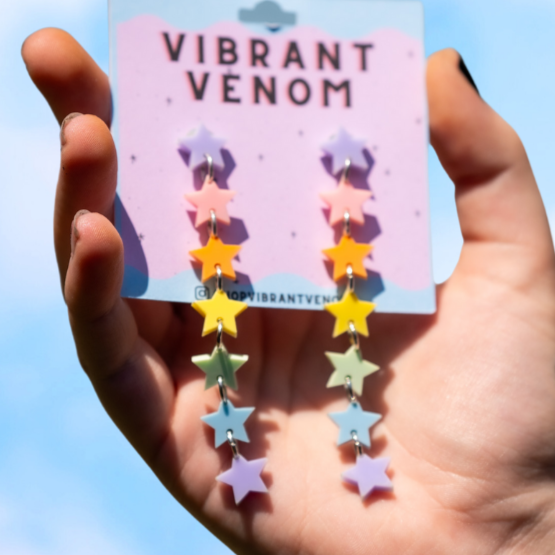 Pastel Rainbow Star Earrings